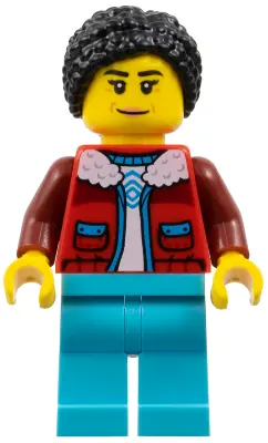 CTY1897:  Arctic Explorer - Female, Red Jacket over White Shirt, Medium Azure Legs, Black Hair