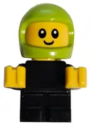 Minifigurka: CTY1944:  Driver Junior - Black Body, Lime Helmet (Game Car Racer)