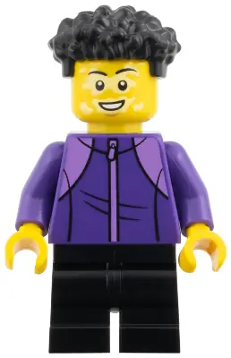 CTY2005:  Child - Boy, Dark Purple Tracksuit, Black Medium Legs, Coiled Hair