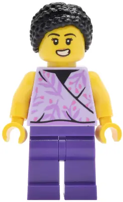 CTY2035:  Lava Land Patron - Female, Lavender Sleeveless Top, Dark Purple Legs, Black Hair