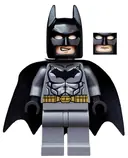 Minifigurka: DIM002:  Batman - Dark Bluish Gray Suit, Gold Belt, Black Hands, Starched Cape