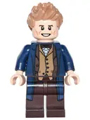 Minifigurka: DIM034:  Newt Scamander - Dark Blue Trench Coat, Dark Tan Vest