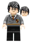 Minifigurka: DIM036:  Harry Potter - Gryffindor Stripe and Shield Torso, Black Legs, Tousled Hair