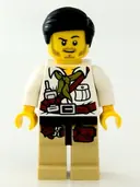 Minifigurka: DINO006:  Hero - White Shirt with Olive Green Bandana
