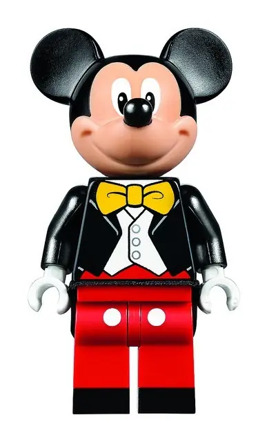 DIS019:  Mickey Mouse - Black Tuxedo Jacket and Cloth Tails, Yellow Bow Tie, Legs with Vertical Stripes