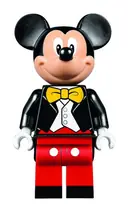Minifigurka: DIS019:  Mickey Mouse - Black Tuxedo Jacket and Cloth Tails, Yellow Bow Tie, Legs with Vertical Stripes