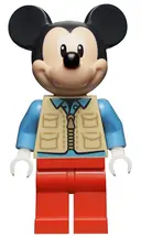 Minifigurka: DIS072:  Mickey Mouse - Tan Safari Vest, Medium Blue Shirt