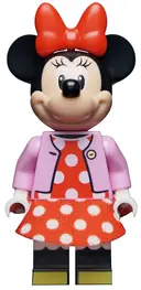Minifigurka: DIS074:  Minnie Mouse - Bright Pink Jacket, Red Polka Dot Dress, Red Bow