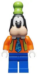 Minifigurka: DIS076:  Goofy - Orange Shirt, Lime Vest, Tie with Blue Polka Dots