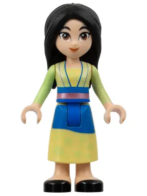 DIS124:  Mulan - Yellowish Green and Bright Light Yellow Robe, Black Shoes, Small Grin
