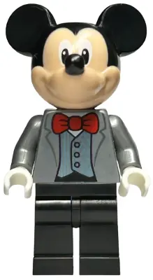 DIS131:  Mickey Mouse - Flat Silver Tuxedo Jacket, Red Bow Tie