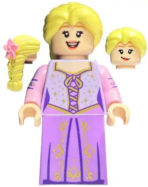 DIS138:  Rapunzel - Minifigure, Bright Pink Flower