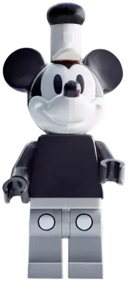 DIS147:  Mickey Mouse - Vintage, Light Bluish Gray Legs, White Hat with Black Top