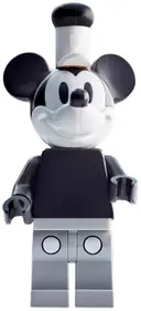 Minifigurka: DIS147:  Mickey Mouse - Vintage, Light Bluish Gray Legs, White Hat with Black Top