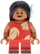 Minifigurka: DIS175:  Lilo - Short Legs, Light Aqua Flower