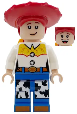 DIS182:  Jessie - Normal Legs, Minifigure Head and Bow, Printed Dark Orange Boot Tips