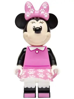 DIS186:  Minnie Mouse - Dark Pink Top, Dress and Bow with Paw Prints
