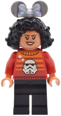DIS204:  Main Street, U.S.A. Park Guest - Female, Red Star Wars Sweater with Stormtrooper, Black Legs
