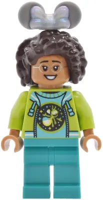 DIS205:  Main Street, U.S.A. Park Guest - Female, Medium Azure Sweater with Ant, Lime Hoodie with Dark Pink Water Lily on Back, Dark Turquoise Legs