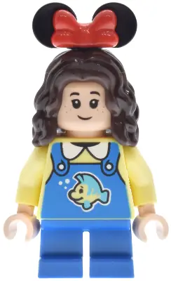 DIS208:  Main Street, U.S.A. Park Guest Child - Girl, Blue Overalls with Flounder, Blue Short Legs