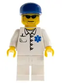 Minifigurka: DOC023:  Doctor - EMT Star of Life Button Shirt, White Legs, Blue Cap, Goatee