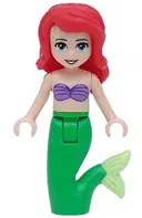 Minifigurka: DP001:  Ariel, Mermaid (Light Nougat) - Medium Lavender Shell Bra Top, Bright Green Tail, Medium Azure Eyes