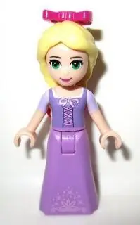 DP010:  Rapunzel - Mini Doll, Lavender and Magenta Bows, Medium Lavender Skirt