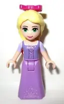 Minifigurka: DP010:  Rapunzel - Mini Doll, Lavender and Magenta Bows, Medium Lavender Skirt