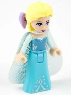DP015:  Elsa - Sparkly Light Aqua Cape, Lavender Hair Bow