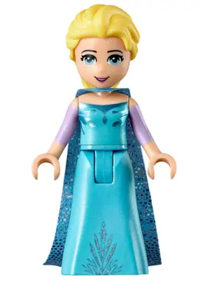 DP034:  Elsa - Medium Blue Long Narrow Cape, Lavender Sleeves