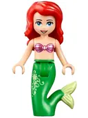 Minifigurka: DP037:  Ariel, Mermaid (Light Nougat) - Metallic Pink Shell Bra Top, Bright Green Tail with Star and Filigree, Medium Azure Eyes