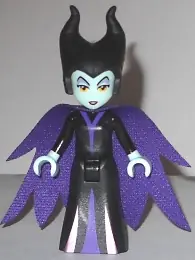 DP046:  Maleficent - Mini Doll, Lavender Eye Shadow, Red Lips, Dark Purple Cape