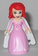 Minifigurka: DP048:  Ariel, Human (Light Nougat) - Bright Pink Dress with Magenta Stars, White Cape