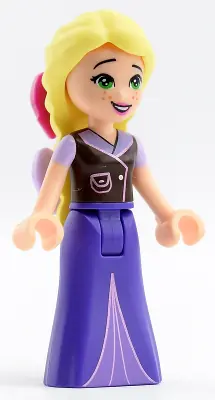 DP055:  Rapunzel - Mini Doll, Lavender and Magenta Bows, Dark Purple Skirt