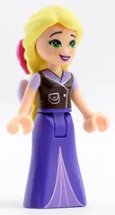 Minifigurka: DP055:  Rapunzel - Mini Doll, Lavender and Magenta Bows, Dark Purple Skirt