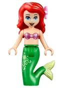 Minifigurka: DP057:  Ariel, Mermaid (Light Nougat) - Metallic Pink Shell Bra Top, Bright Green Tail with Star and Filigree, Medium Blue Eyes, Bright Pink Flower