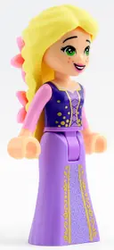 Minifigurka: DP059:  Rapunzel - Mini Doll, 2 Bright Pink Flowers, Dark Purple Vest Open