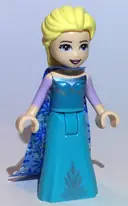 Minifigurka: DP076:  Elsa - Medium Blue Long Narrow Cape with Snowflakes, Lavender Sleeves
