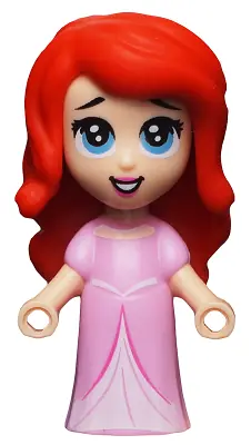 DP089:  Ariel, Human (Light Nougat) - Micro Doll, Bright Pink Long Dress