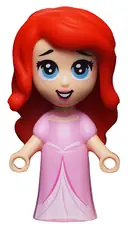 Minifigurka: DP089:  Ariel, Human (Light Nougat) - Micro Doll, Bright Pink Long Dress