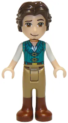 DP104:  Flynn Rider - Mini Doll, Dark Turquoise Vest, Thick Hinge