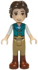 Minifigurka: DP104:  Flynn Rider - Mini Doll, Dark Turquoise Vest, Thick Hinge