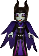 Minifigurka: DP106:  Maleficent - Mini Doll, Medium Lavender Eye Shadow, Red Lips, Dark Purple Cape