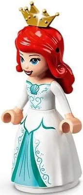 DP108:  Ariel, Human (Light Nougat) - White Dress, Pearl Gold Tiara