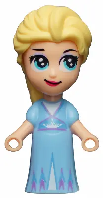 DP110:  Elsa - Micro Doll, Bright Light Blue Dress, Closed Mouth Lopsided Grin