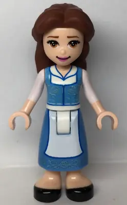 DP128:  Belle - Medium Blue Dress, Closed Mouth Smile