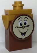 Minifigurka: DP129:  Cogsworth - Printed Face with Tongue, 1 x 2 Brick Body without Pendulum Sticker