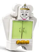 Minifigurka: DP130:  Wardrobe - Yellowish Green Doors, Printed Face on Tile, Modified 2 x 3 Pentagonal, Drawer Handles