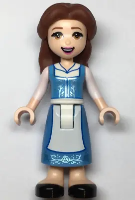 DP132:  Belle - Medium Blue Dress, Open Mouth Smile