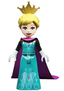 Minifigurka: DP134:  Elsa, Coronation Elsa - Dark Turquoise Dress, Black Sleeves and Magenta Cape